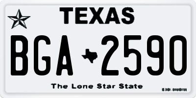 TX license plate BGA2590