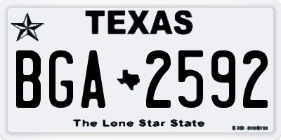 TX license plate BGA2592