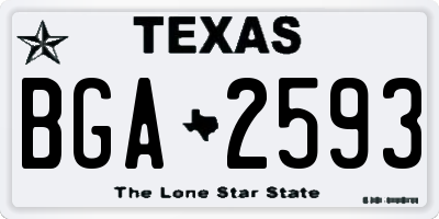 TX license plate BGA2593