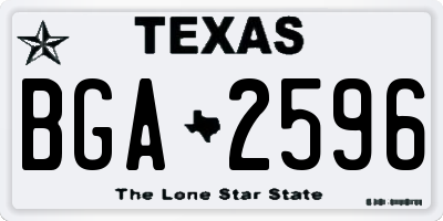 TX license plate BGA2596
