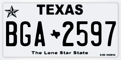 TX license plate BGA2597