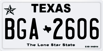 TX license plate BGA2606