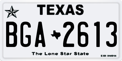 TX license plate BGA2613