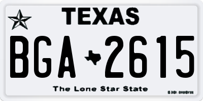 TX license plate BGA2615