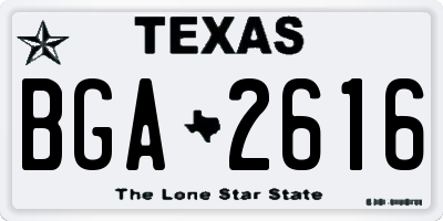 TX license plate BGA2616