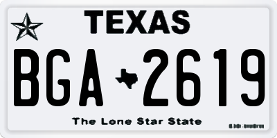 TX license plate BGA2619