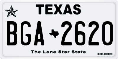 TX license plate BGA2620
