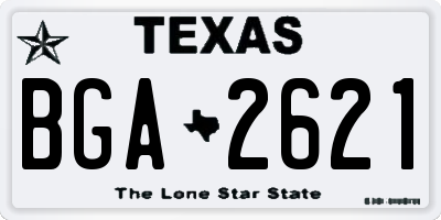 TX license plate BGA2621
