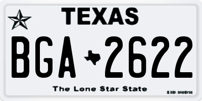 TX license plate BGA2622