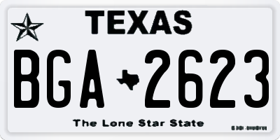 TX license plate BGA2623