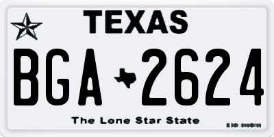 TX license plate BGA2624