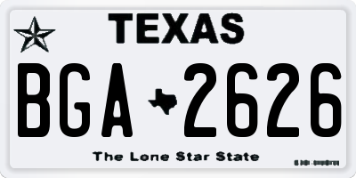 TX license plate BGA2626