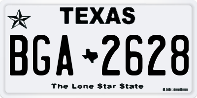 TX license plate BGA2628