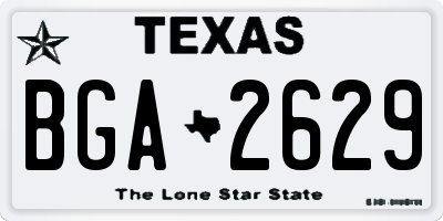 TX license plate BGA2629