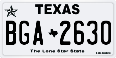 TX license plate BGA2630