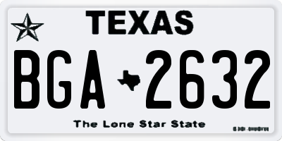 TX license plate BGA2632