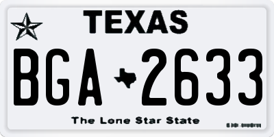 TX license plate BGA2633