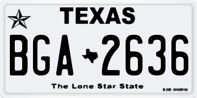 TX license plate BGA2636