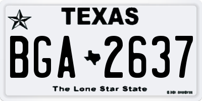 TX license plate BGA2637