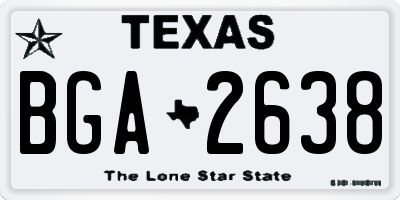TX license plate BGA2638