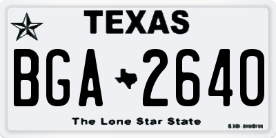 TX license plate BGA2640