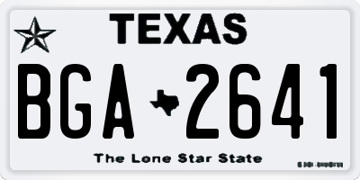 TX license plate BGA2641