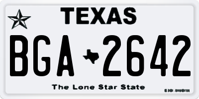 TX license plate BGA2642