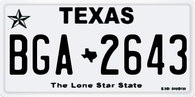 TX license plate BGA2643