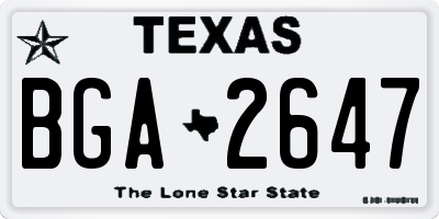 TX license plate BGA2647