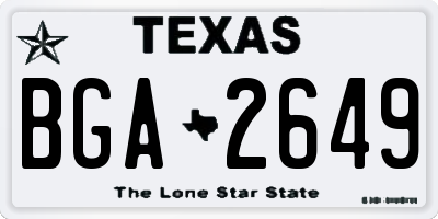 TX license plate BGA2649