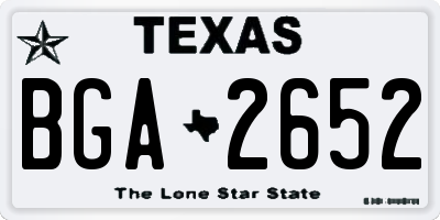 TX license plate BGA2652
