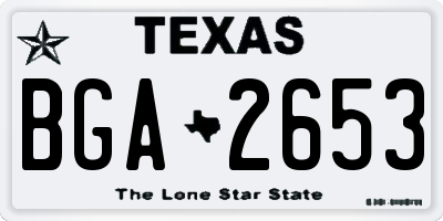 TX license plate BGA2653