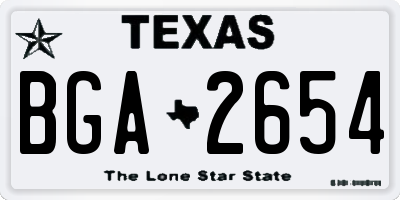 TX license plate BGA2654