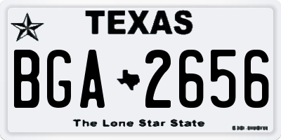 TX license plate BGA2656
