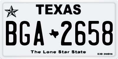 TX license plate BGA2658