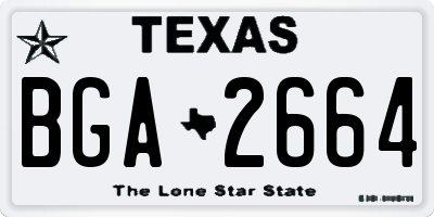 TX license plate BGA2664