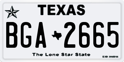 TX license plate BGA2665