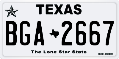 TX license plate BGA2667
