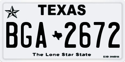 TX license plate BGA2672