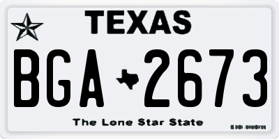 TX license plate BGA2673
