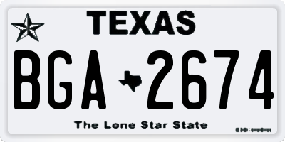 TX license plate BGA2674