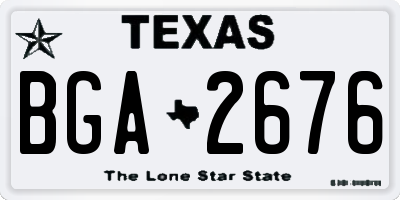TX license plate BGA2676