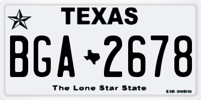 TX license plate BGA2678