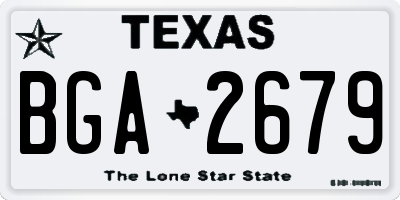 TX license plate BGA2679