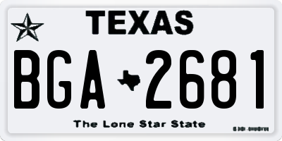 TX license plate BGA2681