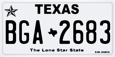 TX license plate BGA2683
