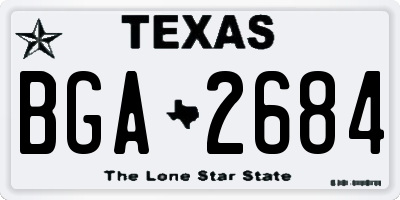 TX license plate BGA2684