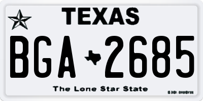 TX license plate BGA2685