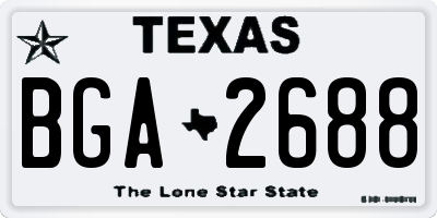 TX license plate BGA2688
