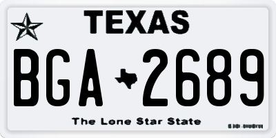 TX license plate BGA2689